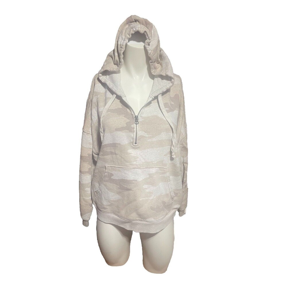 AE American Eagle Ahh-Mazingly Soft 1/4 Zip Hoodie Sweatshirt Camo XS